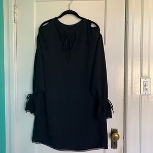 All Saints Black Knee Length Dress